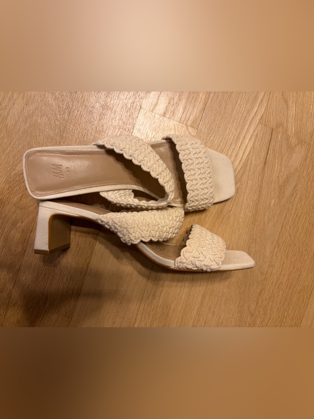 H&M Cream Braided Double-Strap Slide Sandals - Picture 3 of 7